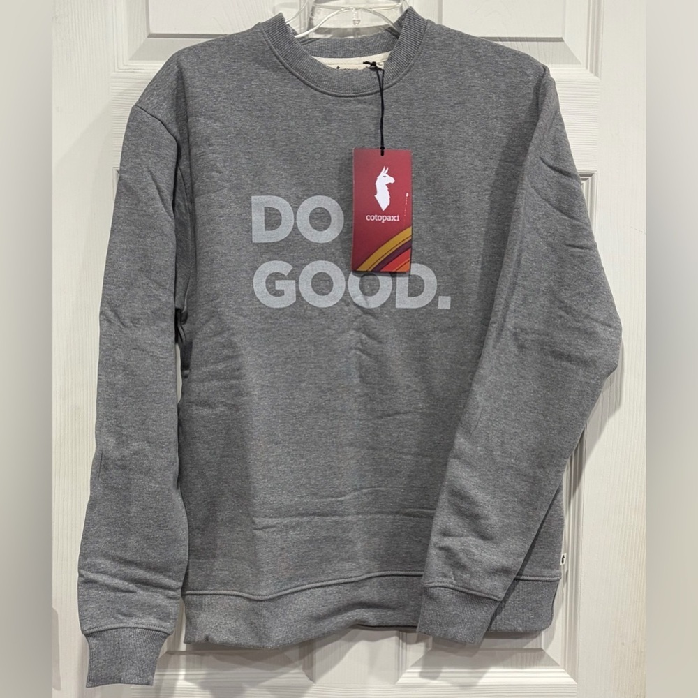 Cotopaxi Men's Small Do Good Crew Sweatshirt Organic Cotton Blend Grey NWT